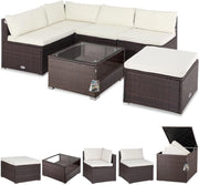 ® Lounge Tavolo da Giardino Set Polyrattan Mobili da Esterno Inclusi Cuscini 318L Gruppo di Seduta Terrazza Balcone Salottino Outdoor