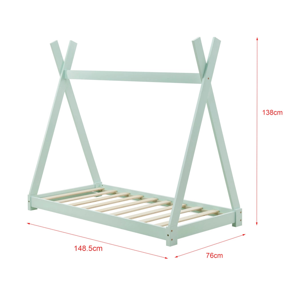 [en.casa] Letto per Bambino a Forma di Tenda Indiana con Materasso a Schiuma Fredda Anallergico Lettino Tipi in Legno di