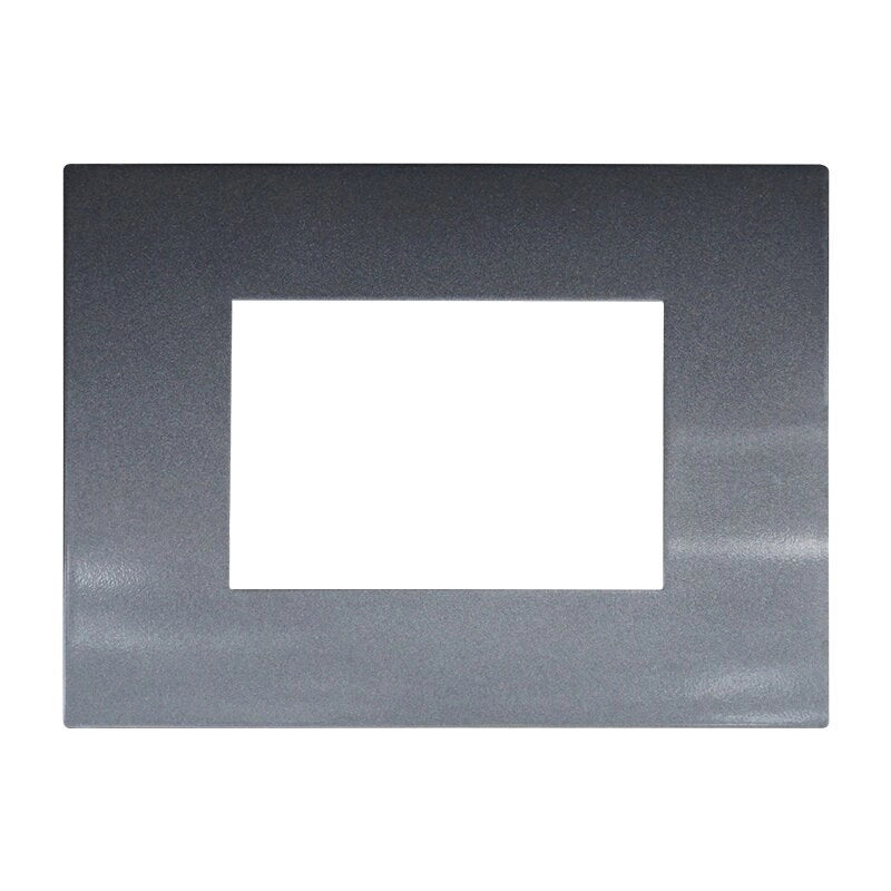 Placca Plastica Serie Venus 3P Colore Acciaio Scuro Compatibile Con Vimar Arke