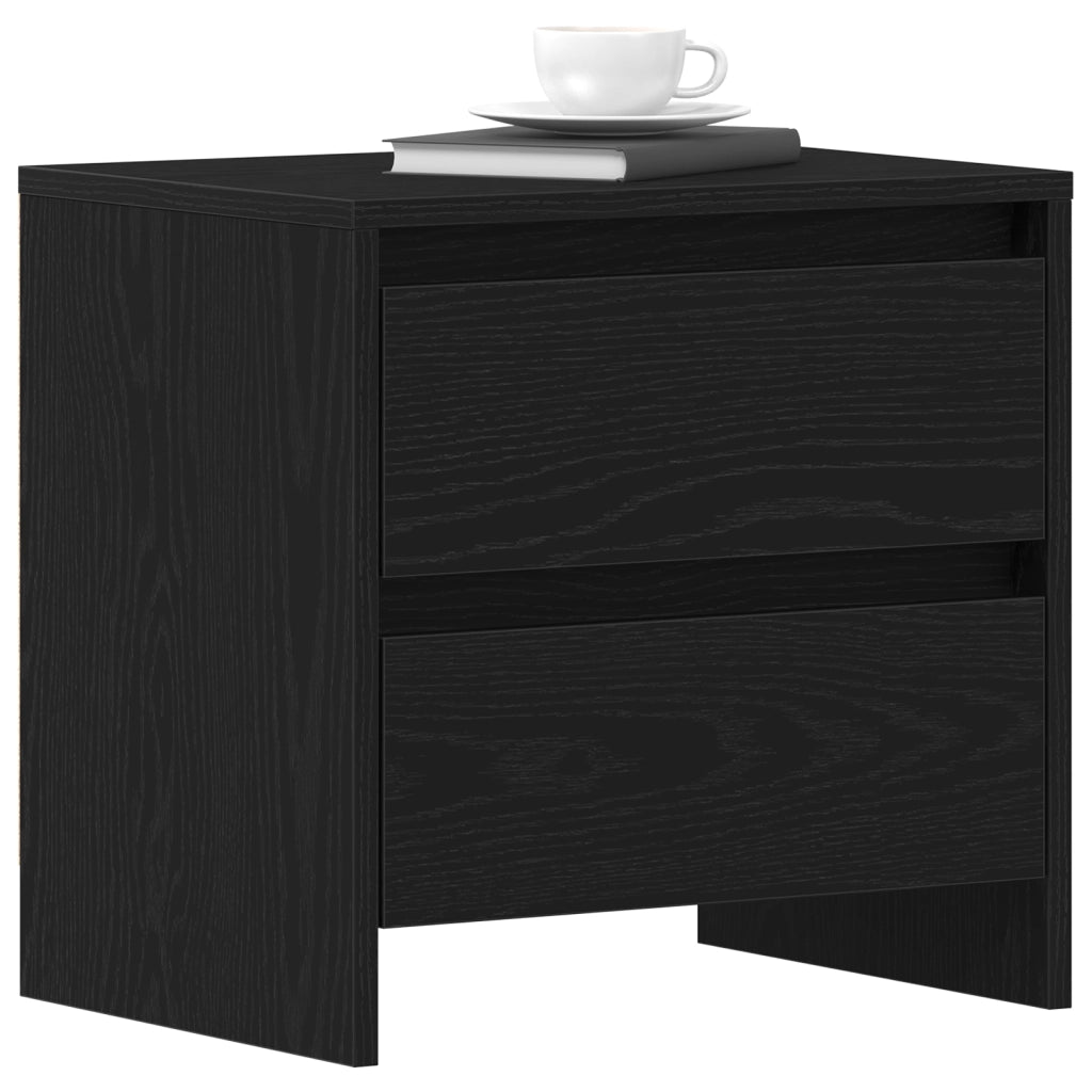 Comodino  Nero Rovere 45x34x44,5 cm Legno ingegnerizzato