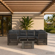 Set Divano da Giardino 7 pz Grigio polyrattan 3436424
