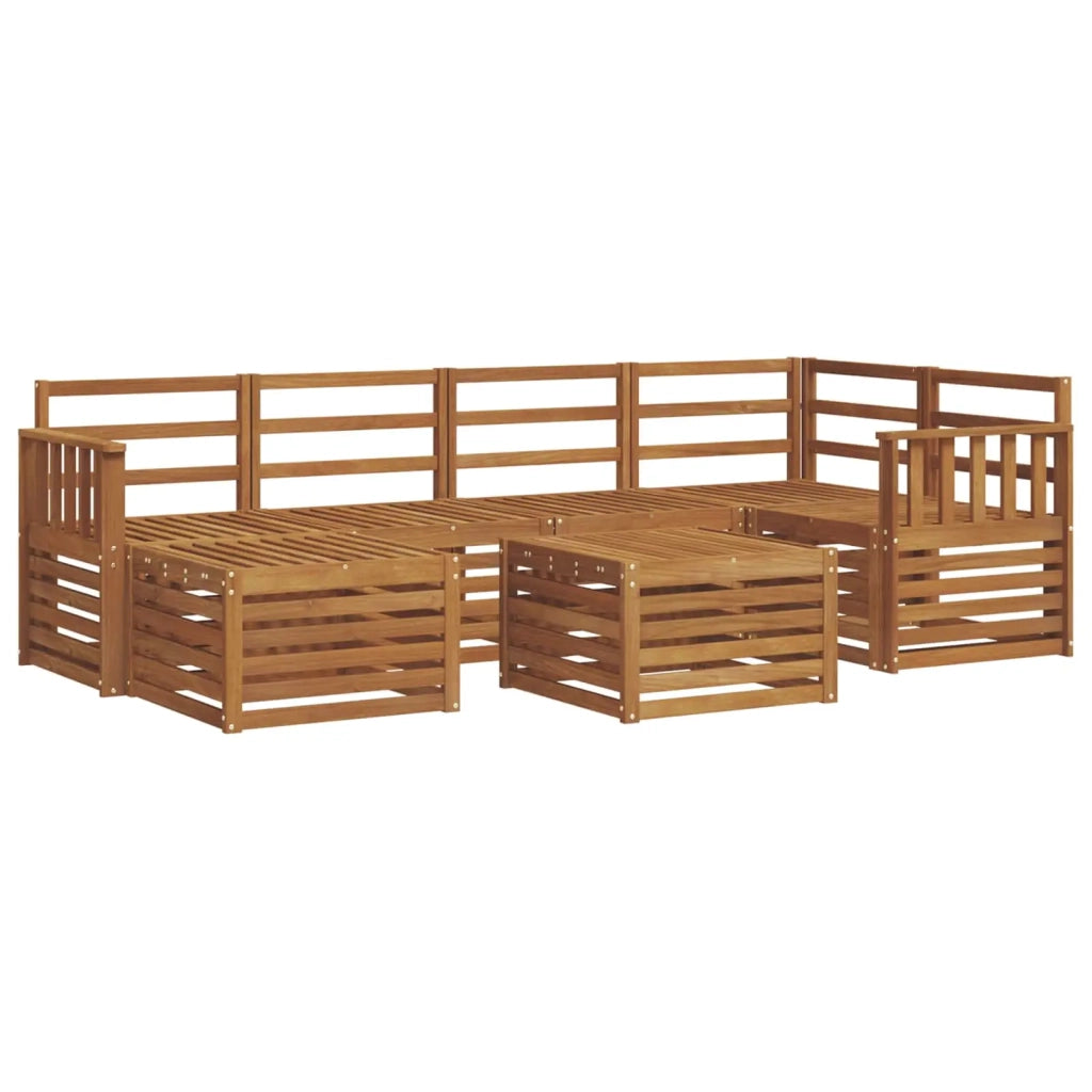 Set divano sezionale 7 pcs Naturale Legno di Acacia Massello
