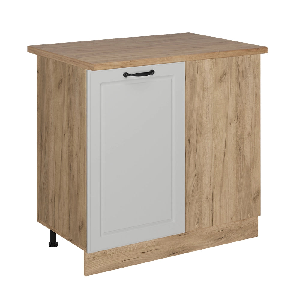Mobile ad angolo cucina R-Line Bianco rustico/Rovere dorato 86 cm, PL Rovere Vicco