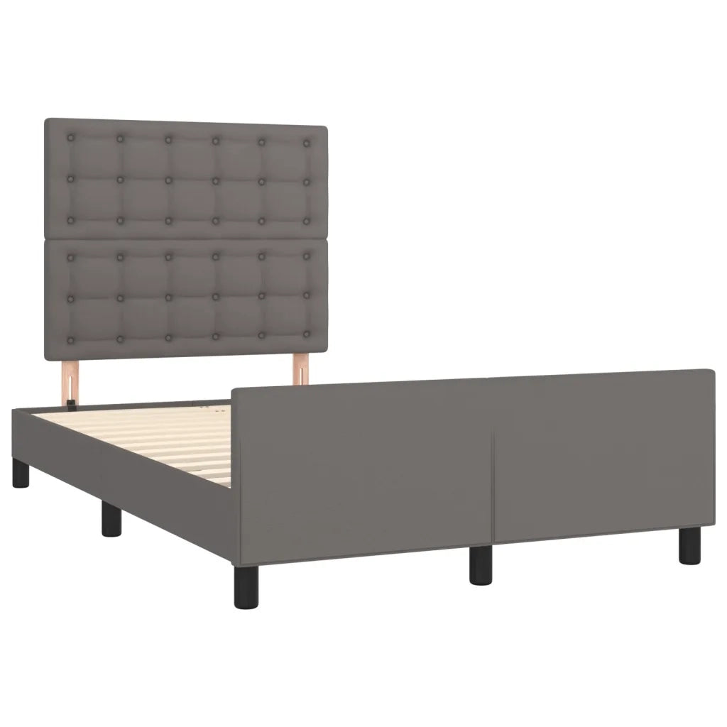 vidaXL Giroletto senza Materasso Grigio 120x190 cm Similpelle