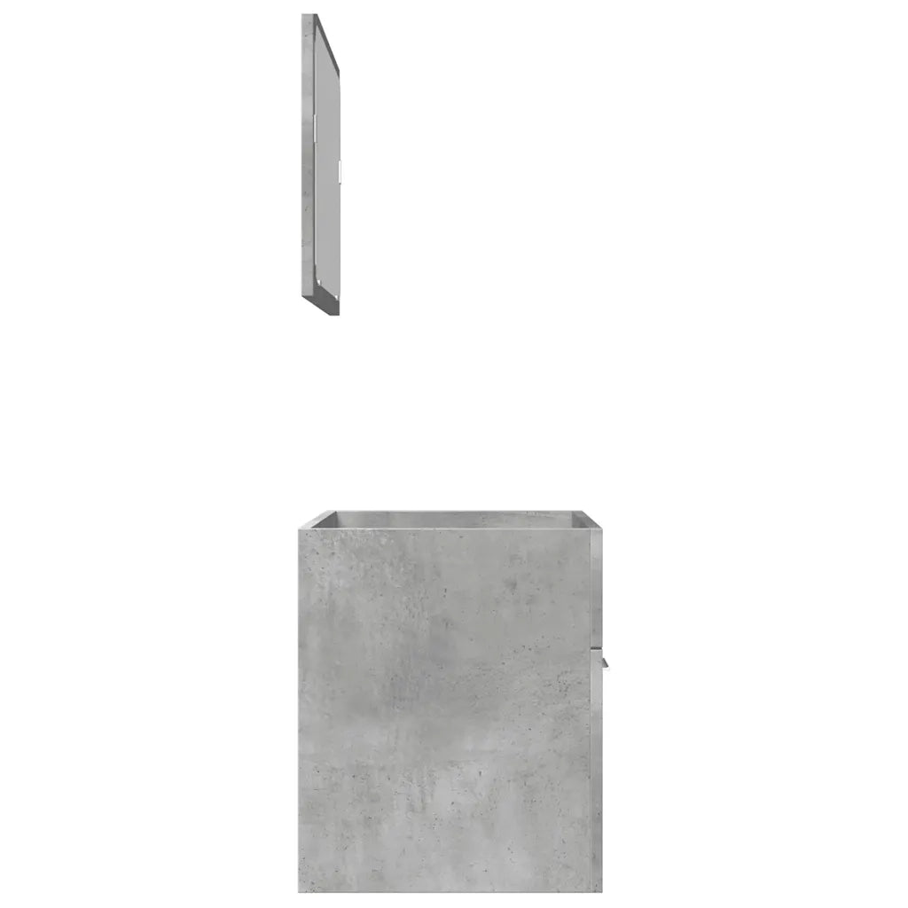 Set Mobili da Bagno | Armadio da bagno 2 pz Grigio Cemento in Legno Multistrato