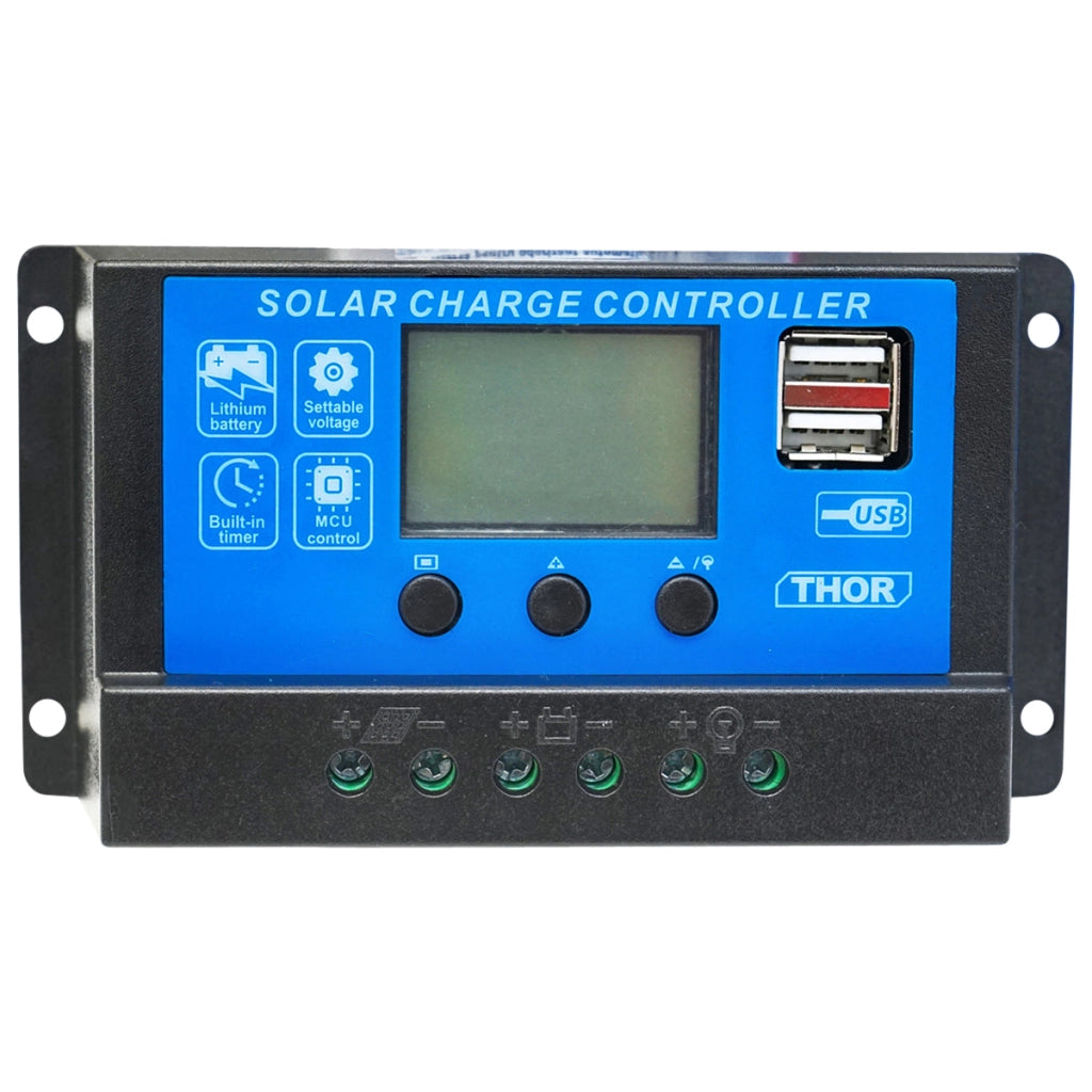 Regolatore di tensione per pannello solare 10A 12V/24V 2X porta USB