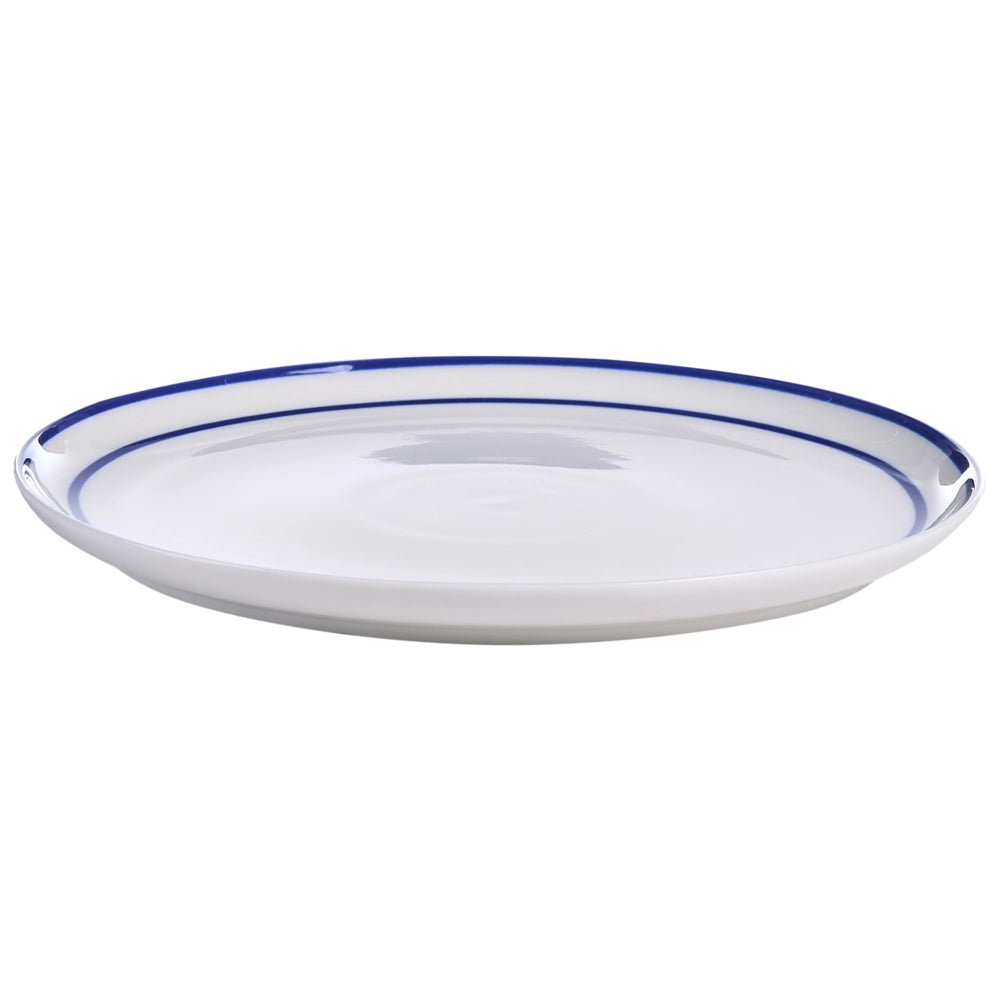 Servizio da tavola in porcellana bianco e blu 24 pezzi, finitura smaltata, bordo decorativo, per 8 persone, realizzato a mano, sala da pranzo, cucina