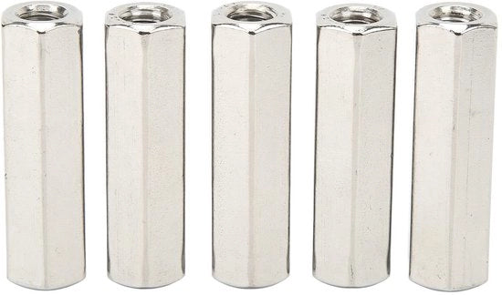 Set di Coppie a Sei Viti in Acciaio Inossidabile 304 - M10 x 1,5 - Coppia a Sei Viti a Sei Viti con Lavorazione a Sei Viti - 60 mm di Lunghezza - Pacchetto da 5