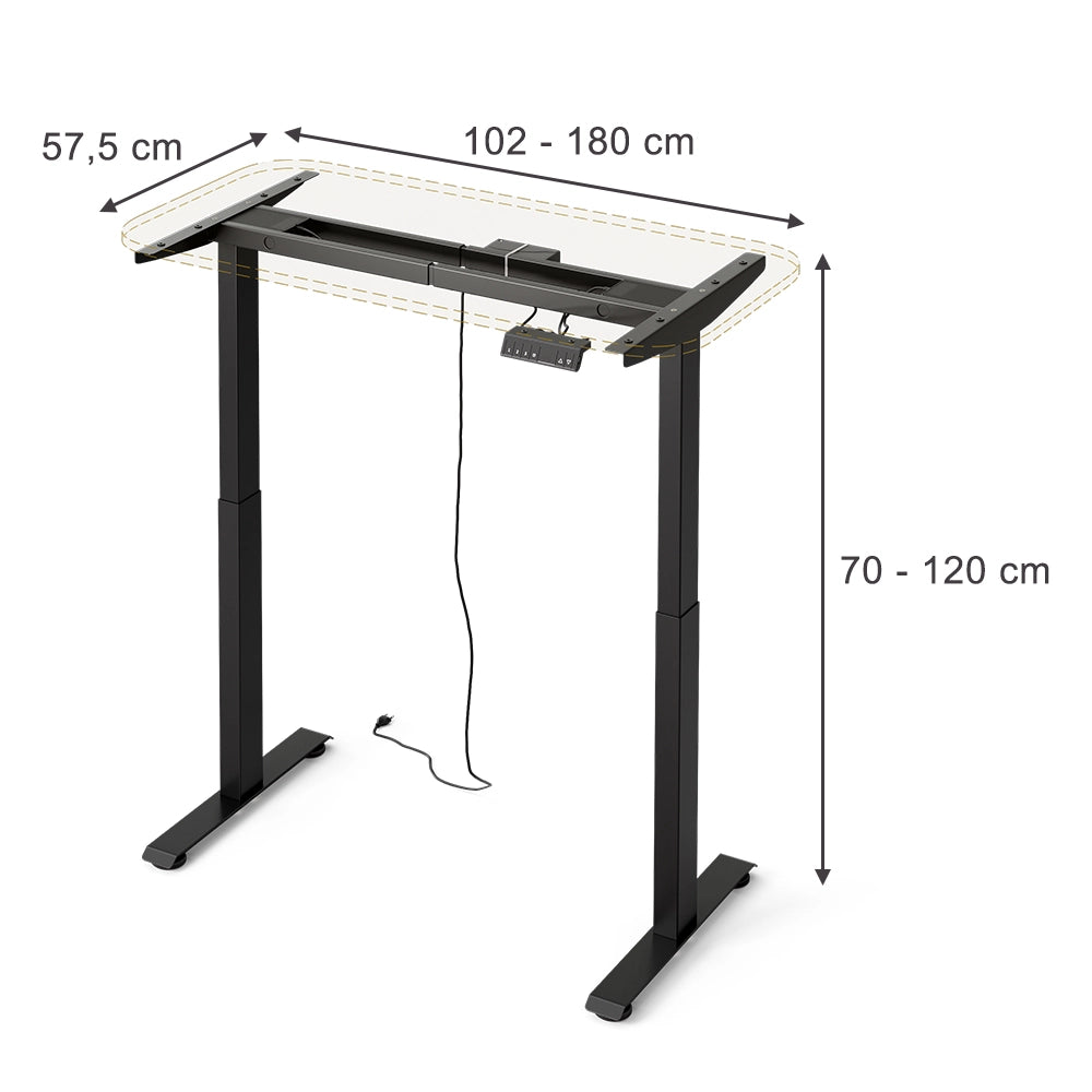 Vicco Gambe per tavolo Antracite 2 motori