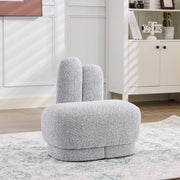 POUF imbottito a forma di coniglio in tessuto grigio antico bianco