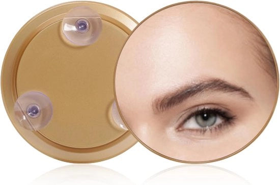 Specchio da trucco portatile con ingrandimento - con manico - specchio rotondo ingrandente - per close-up, precisione del trucco e cura della pelle - oro, 150 mm * 20x ingrandimento (conica)