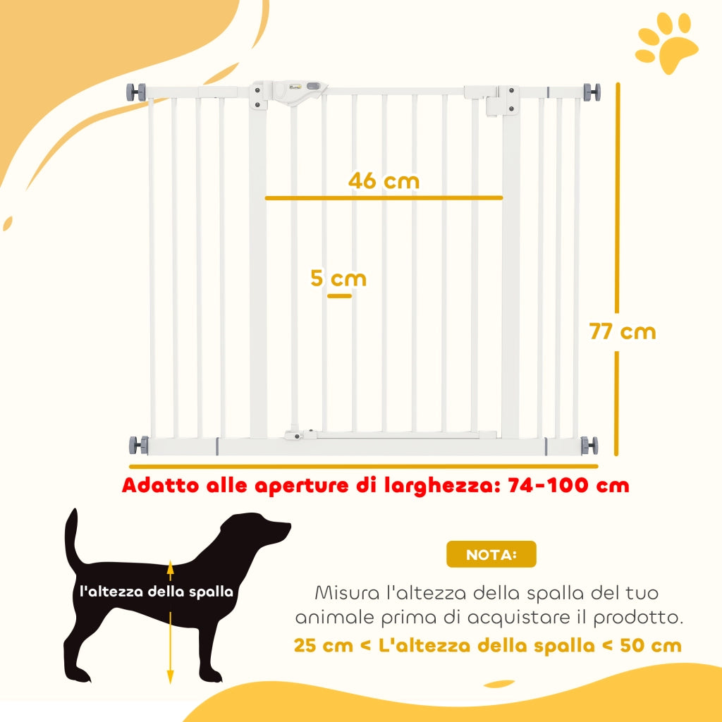 Cancellino per Cani Regolabile ¨C Zephmum ¨C Bianco 72 cm