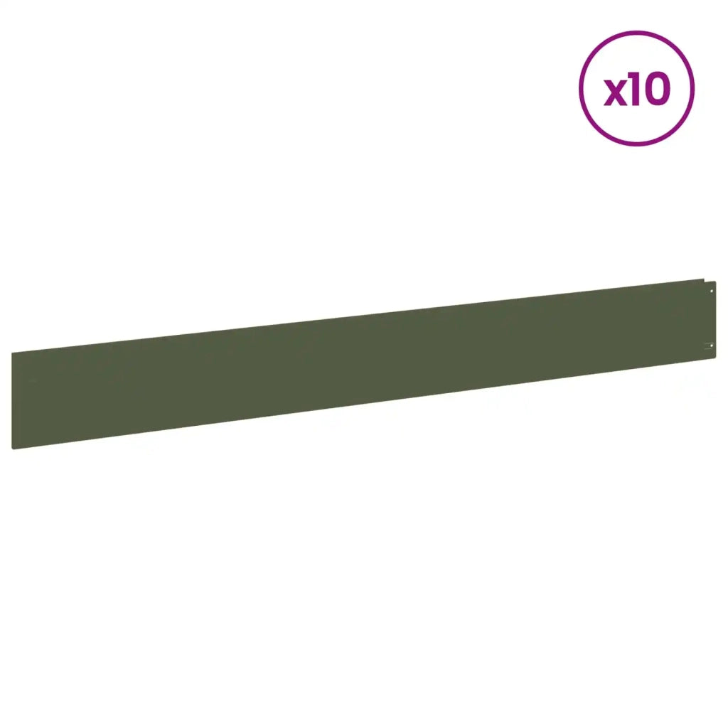 Bordura per Prato 10 pcs 100 x 12 cm Acciaio Verde Oliva 8008796