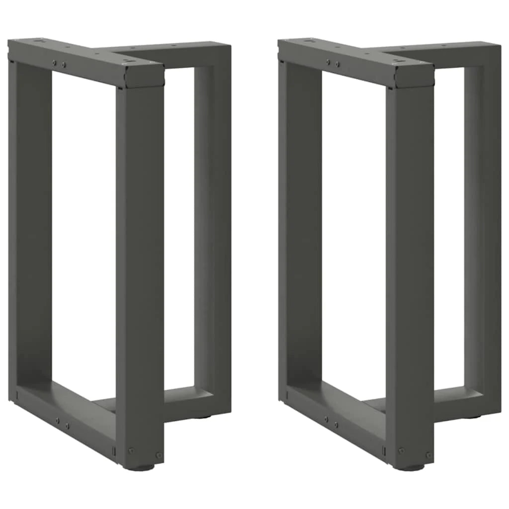 Set di 2 gambe regolabili a forma di T per tavolo da pranzo 60 x 35 x 73 cm design moderno acciaio antracite 02_0057323