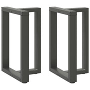 Set di 2 gambe regolabili a forma di T per tavolo da pranzo 60 x 35 x 73 cm design moderno acciaio antracite 02_0057323
