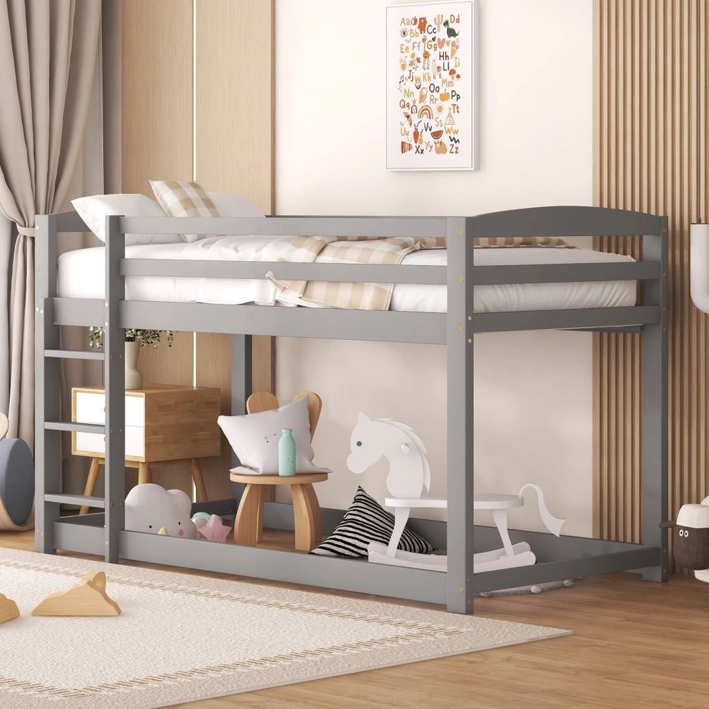 Letto a castello funzionale in pino 90x200 cm
