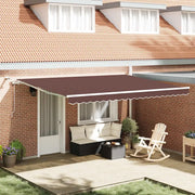 Tenda da Sole Retrattile Automatica con LED Marrone 450x300 cm 3215382