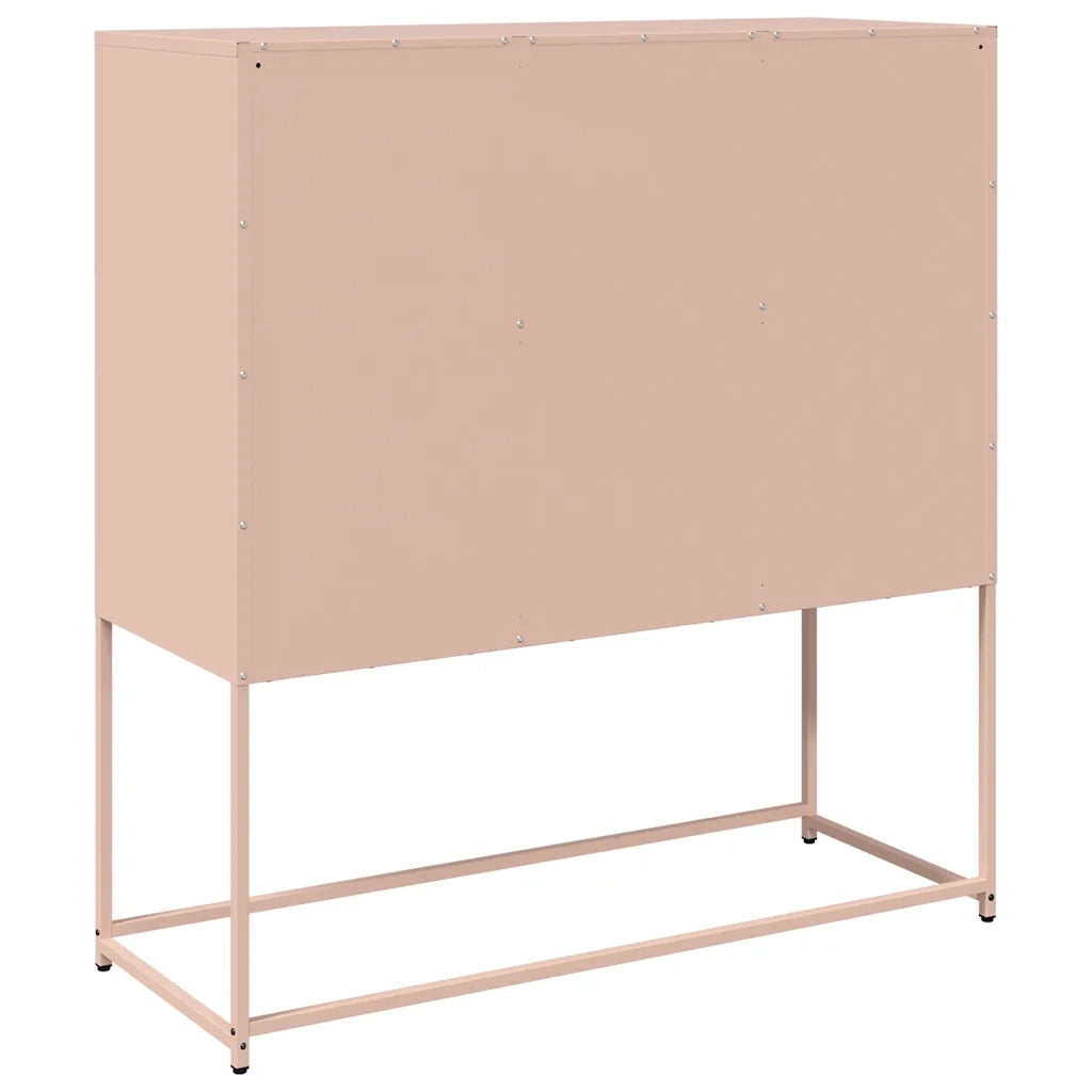 vidaXL Credenza Rosa 100,5x39x107 cm in Acciaio Laminato a Freddo