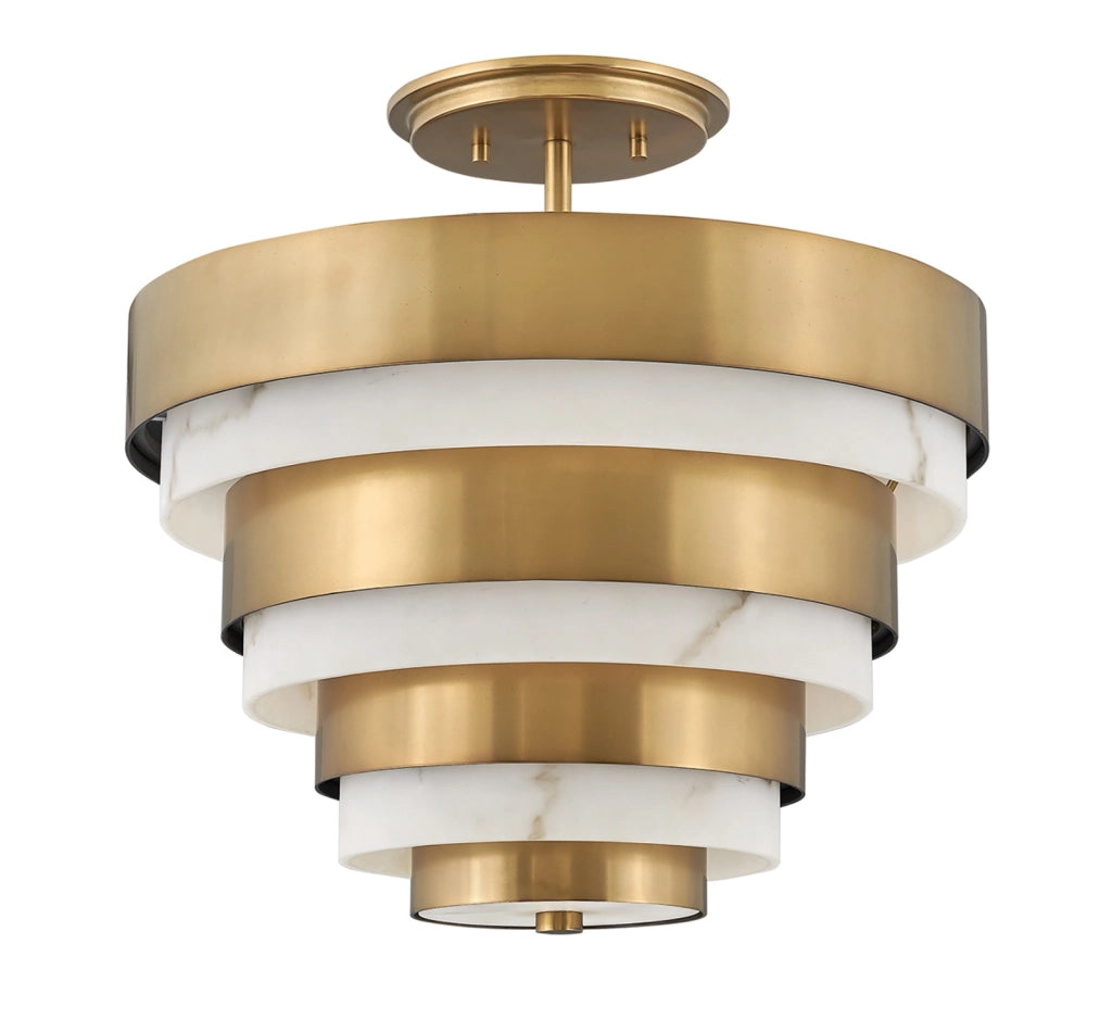 Lampada A Soffitto Contemporanea Echelon Acciaio Ottone Antico 3 Luci E14
