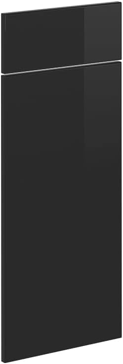 Frontale cucina R-Line, Nero lucido, 59.6 x 71.3 cm frontale del mobile per mobile forno a mezza altezza, adatto per armadi da cucina R-Line per un montaggio semplice