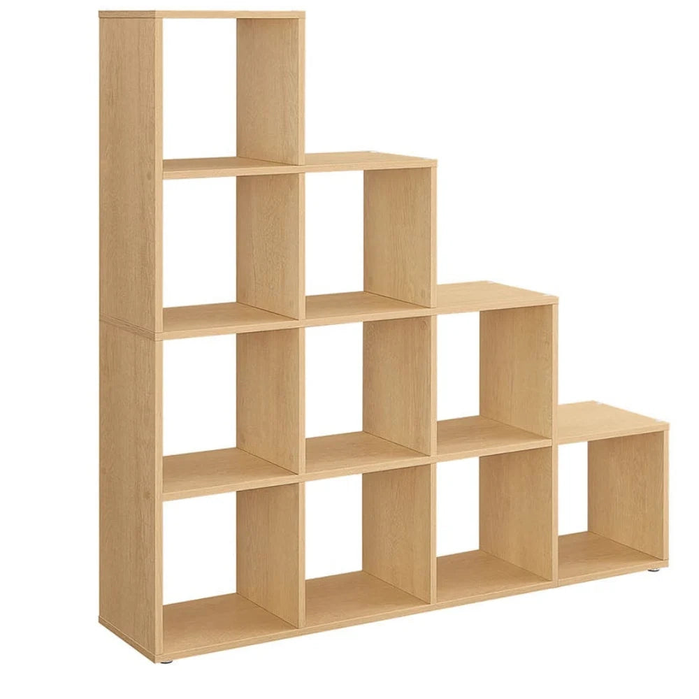 Scaffale a scala mobile contenitore con 6 scomparti per libreria soggiorno camera da letto beige 12_0005765