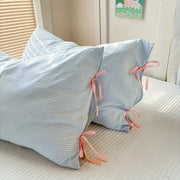 Strisce di cuscini in cotone 100% tessute a mano da 2 pezzi con dimensioni 48 x 74CM, blu