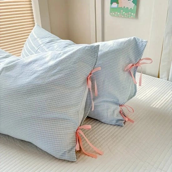 Strisce di cuscini in cotone 100% tessute a mano da 2 pezzi con dimensioni 48 x 74CM, blu