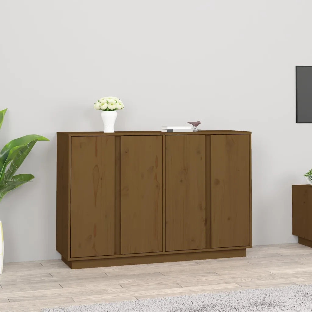 Credenza-Buffet-Armadio da cucina ambra 120x35x80 cm in Legno Massello di Pino 968256
