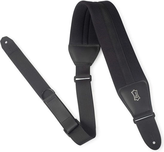 Raccordo per chitarra in Neoprene Nero con Leathers - Lunghezza regolabile