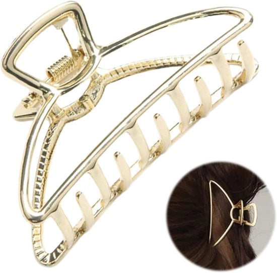 Spilla capelli grande per capelli grossi - Spilla capelli in oro per donne, ideale per capelli grossi o sottili, clip capelli in metallo resistente per ogni occasione