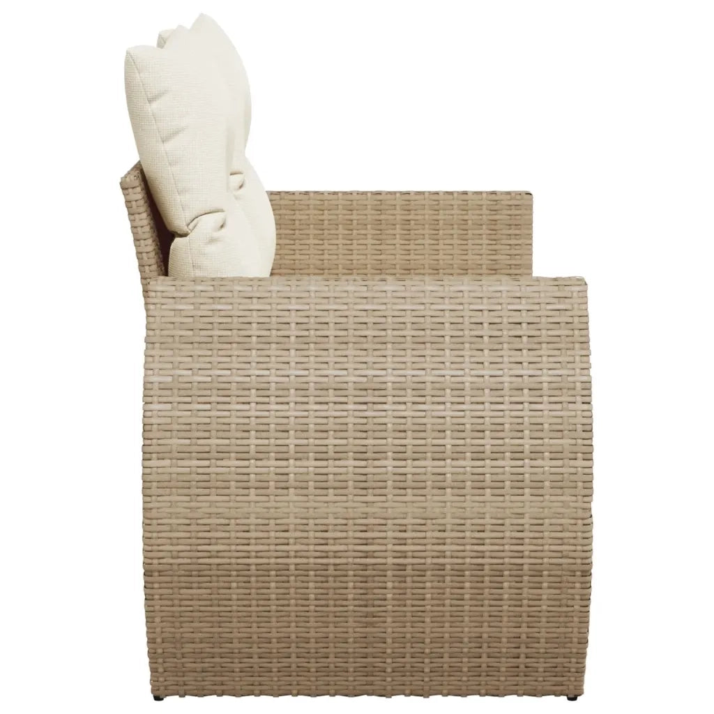 Divano da Giardino con Cuscini a 2 Posti Beige in Polyrattan 366080