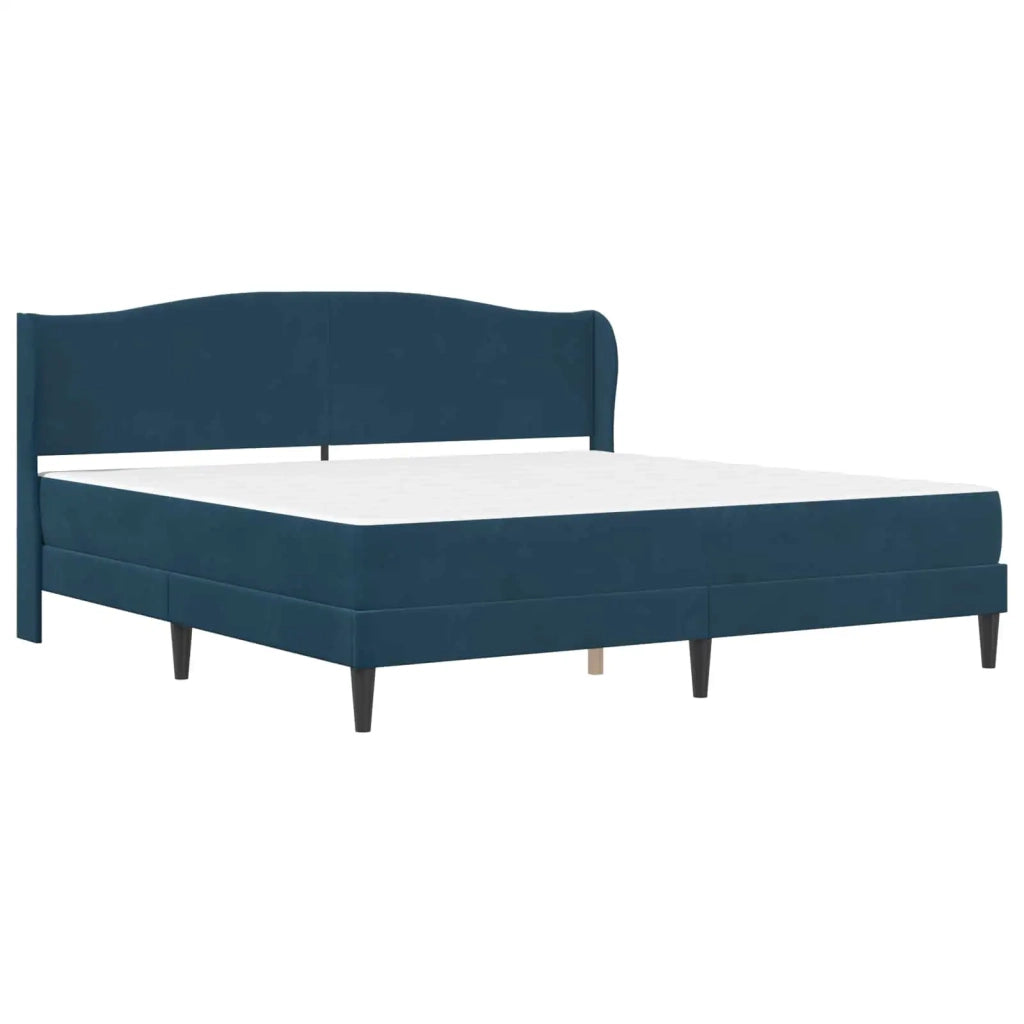 Struttura del letto con testiera Blu 200 x 200 cm Velluto