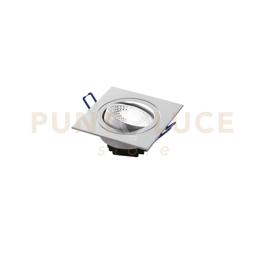 INCASSO LED ORIONE NIKEL QUADRATO 7W 650LM 4000K 9X9X5,7CM