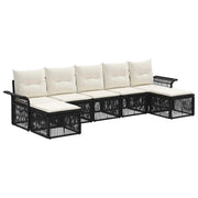 Set Divano da Giardino 7 pcs Nero polyrattan 3434914