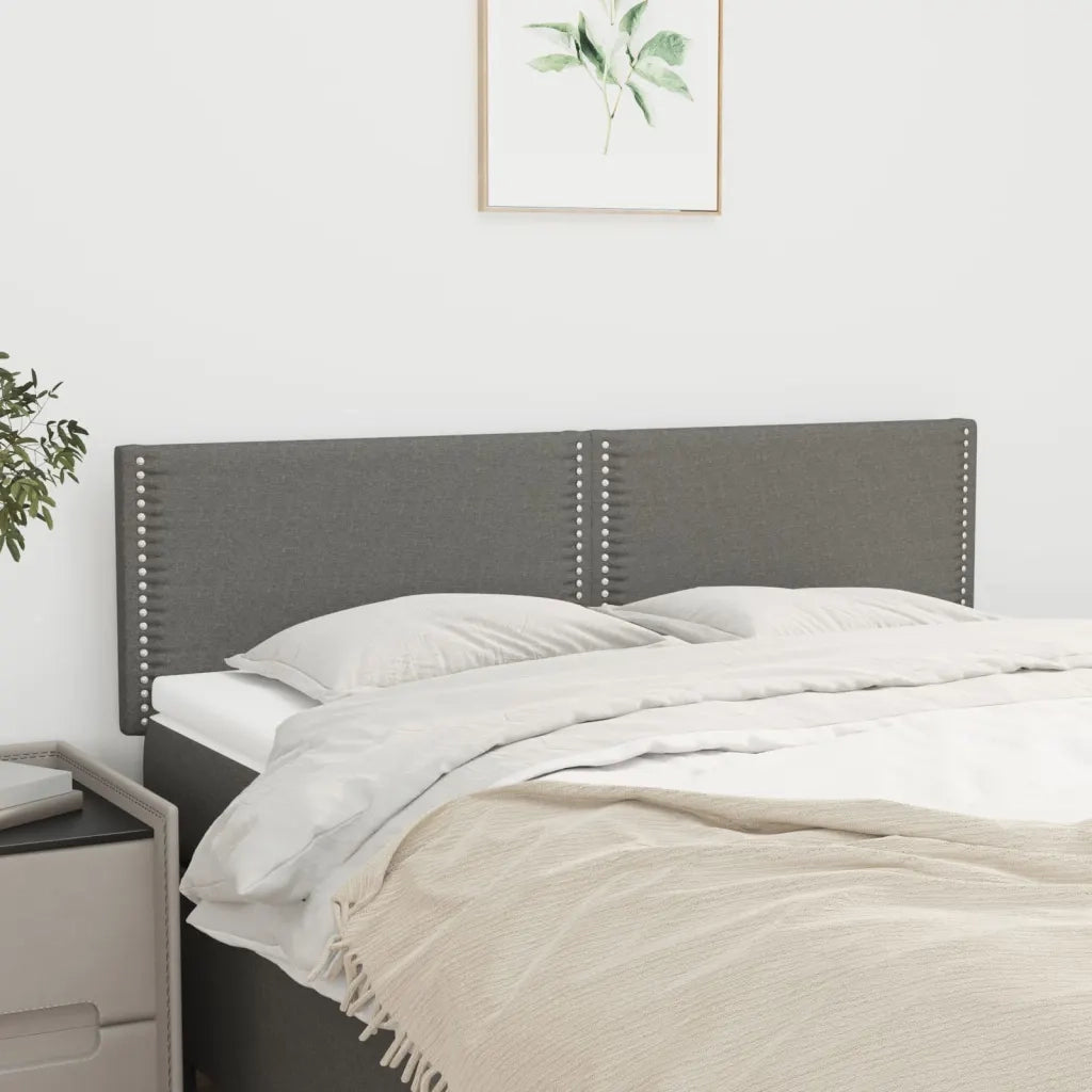 Testiera | Testata Grigio Scuro 144x5x78/88 cm in Tessuto