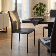 Sedia da Pranzo Moderna in Ecopelle Acciaio cm 41x43x90 - RACHEL