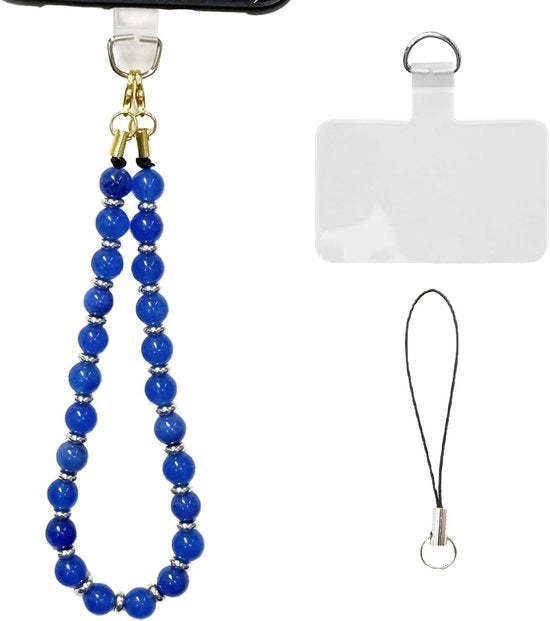 Polsband con pietra preziosa, cavo di ricarica anti-perdita per smartphone, collana a goccia blu - portatile e compatibile con tutti i dispositivi