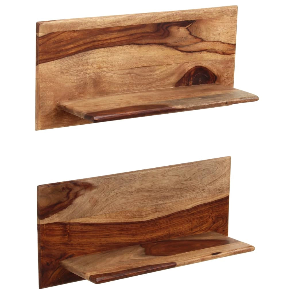 Mobiletto portaoggetti da parete di design 2 pezzi 58 cm legno massello 2702233/2