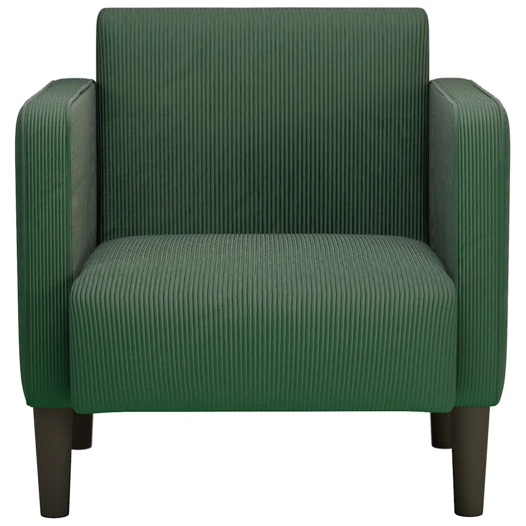 Divano Sedia con Braccioli-Poltrona-Sofa Relax Verde Scuro 54 cm Tessuto a Coste