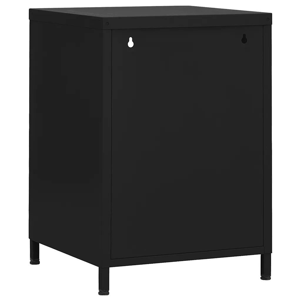 Comodino Nero 35x35x51 cm in Acciaio 336223