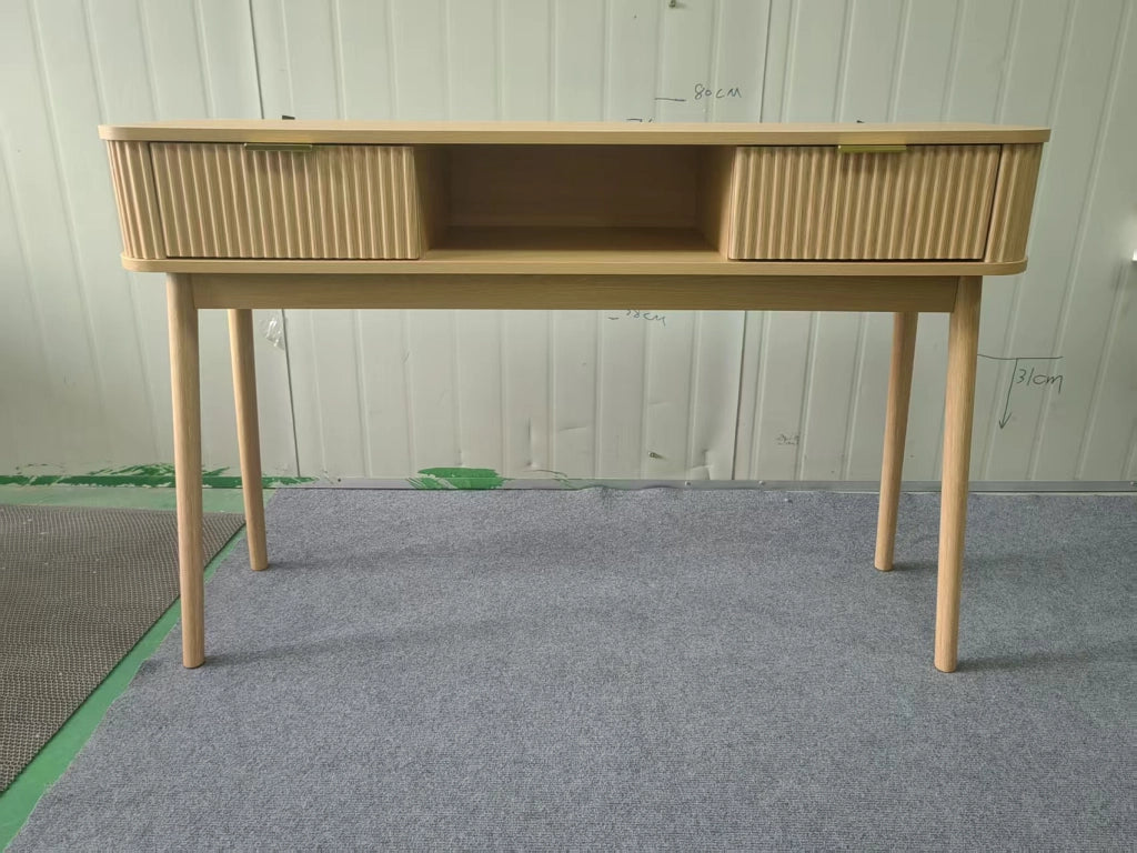 Scrivania con cassetti e ripiano ¨C Minimal ¨C Rovere multistrato 90x50x75