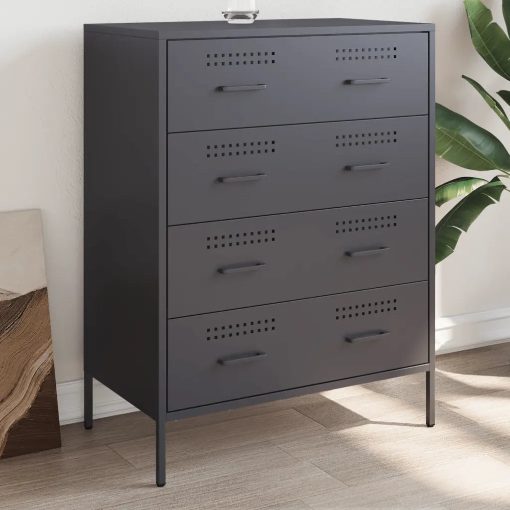 Credenza | Madia | Buffet da pranzo | Armadio da pranzo Antracite 68x39x89 cm in Acciaio