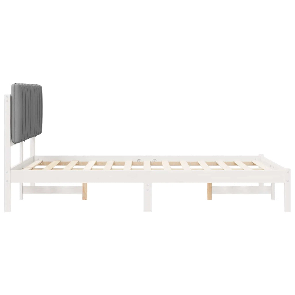Letto con Testiera Rivestita Grigio chiaro 120 x 190 cm 878068