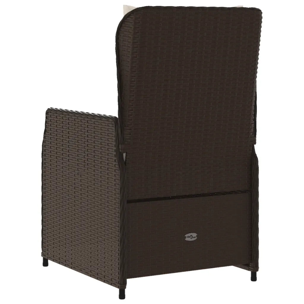Sedie da Giardino Reclinabili 2 pz | Sedie da Esterno Marrone Polyrattan