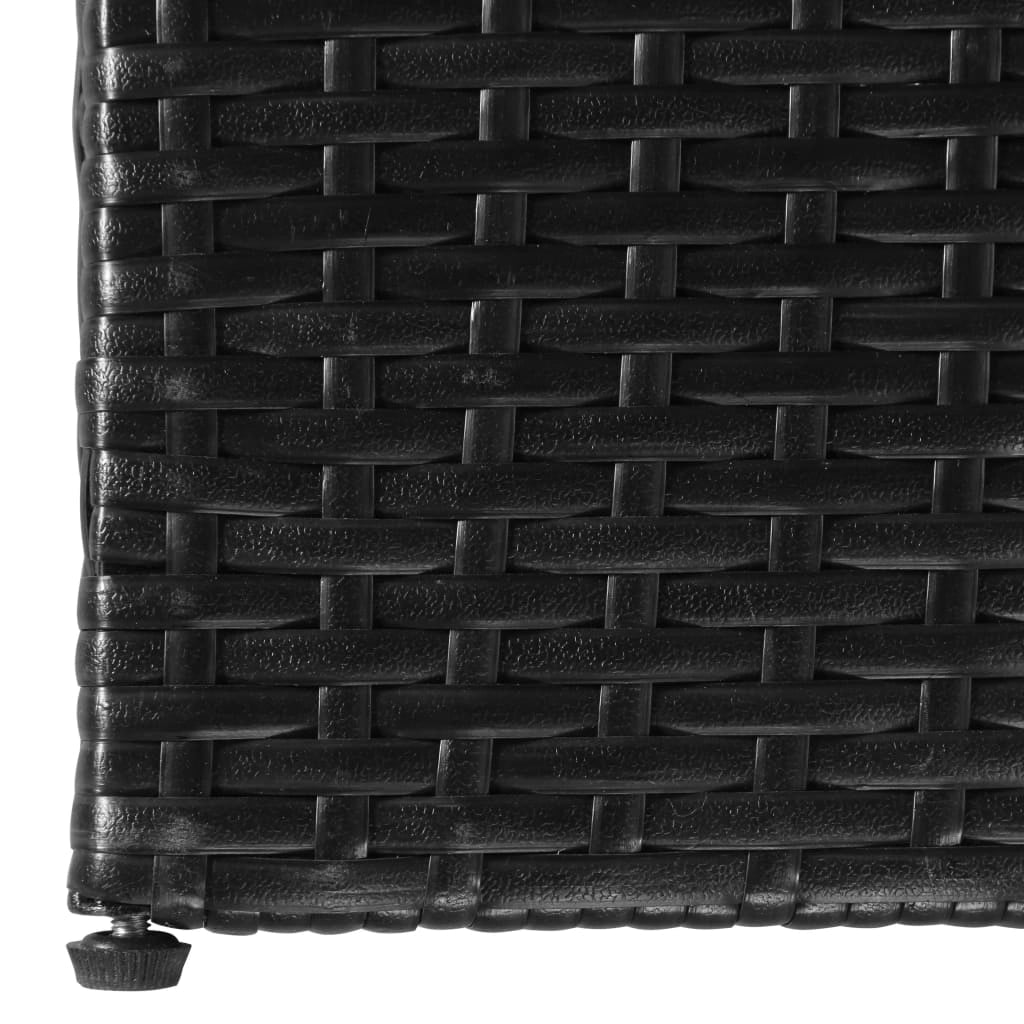 Contenitore da giardino/box 150 x 100 x 100 cm resina intrecciata nera 02_0013113
