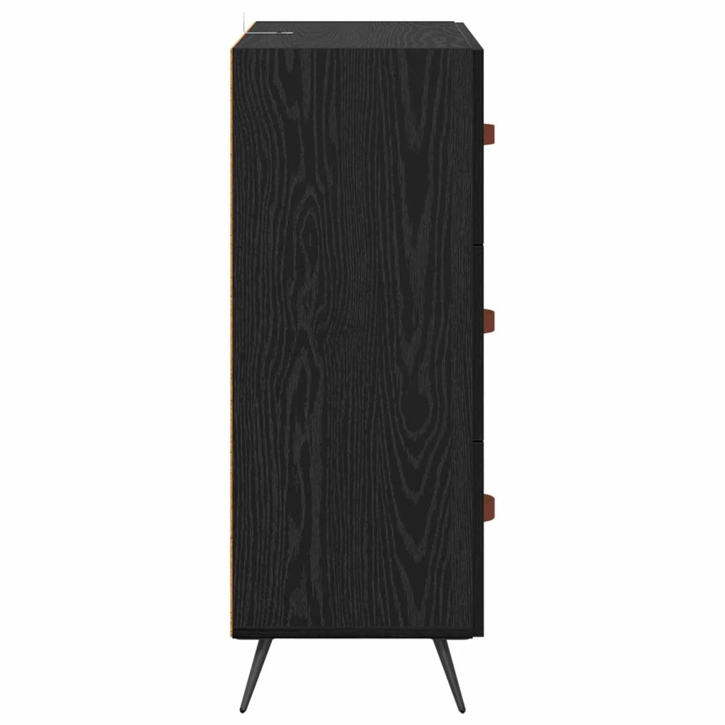 Cassettiera Rovere Nero 69,5 x 34 x 90 cm Legno ingegnerizzato