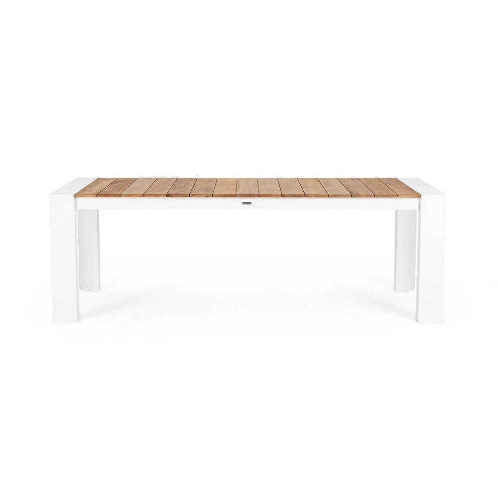 Tavolo da Giardino Allungabile in Alluminio e Teak 228/294x100 cm - CAMERON
