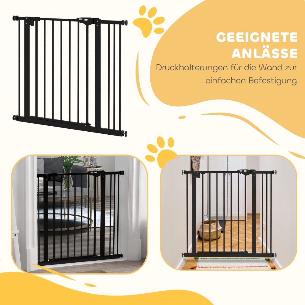 Cancello di Sicurezza per Cani ¨C Zephmum ¨C Nero, Metallico, 74-87 cm