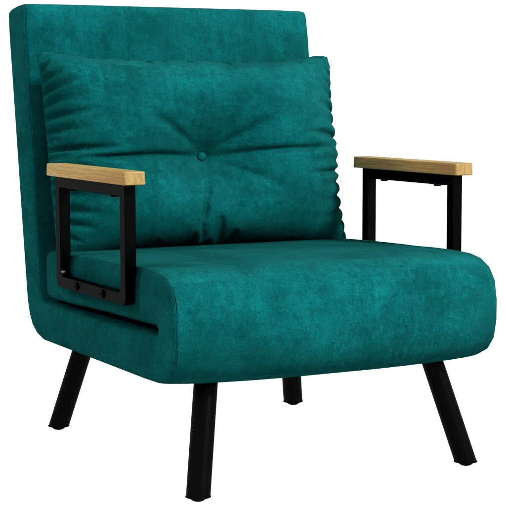 Poltrona letto 1 posto regolabile ¨C zephmum ¨C 63x73x81 cm verde tessuto velluto