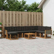 Set di divani da esterno 9 pz Naturale e Nero 3382156